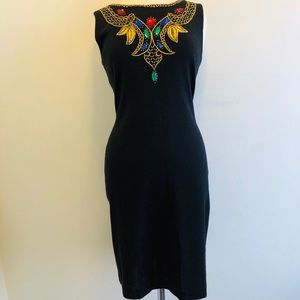 🎉HP🎉VTG NWT BLACK SLEEVELESS EVENING DRESS GOWN